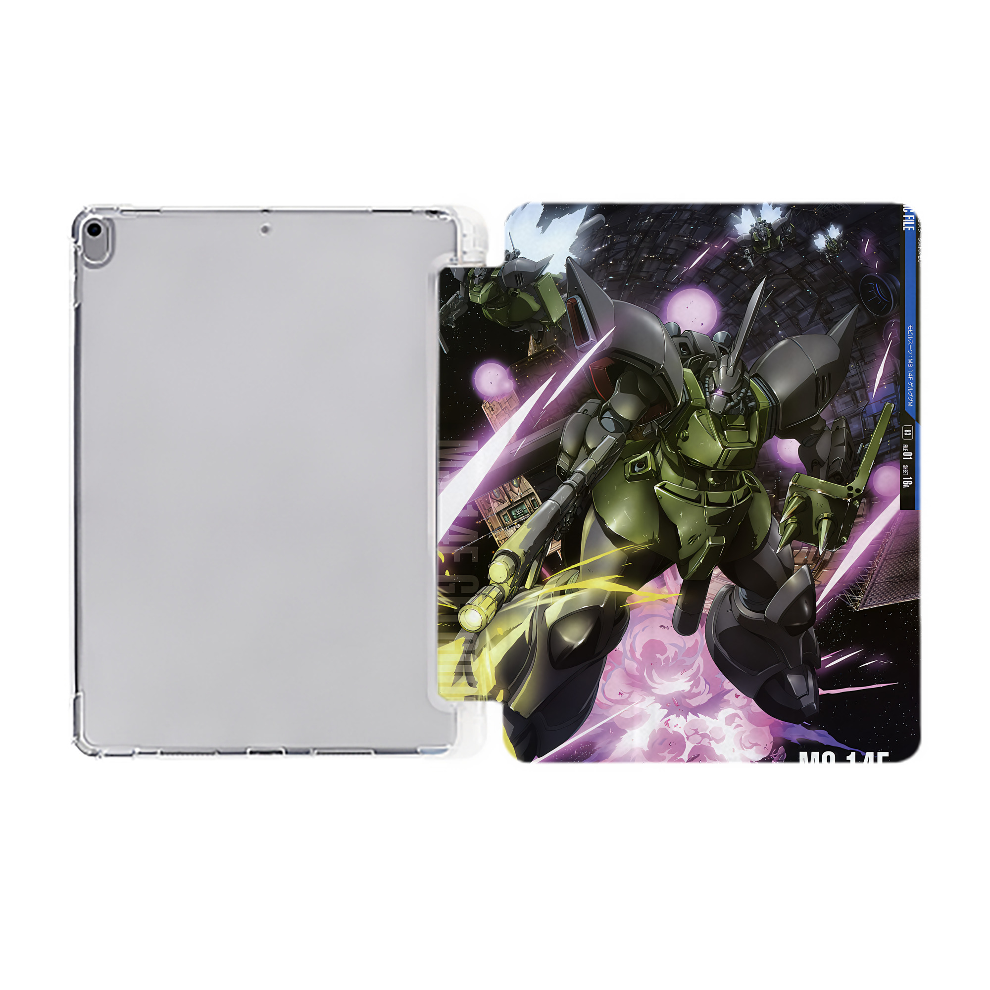（画像用） 機動戦士ガンダム Mobile Suit Gundam IPad ケース ペン収納付き 三つ折りスタンド PUレザー×シリコン 対応機種9.5/10.5/10.9インチ
